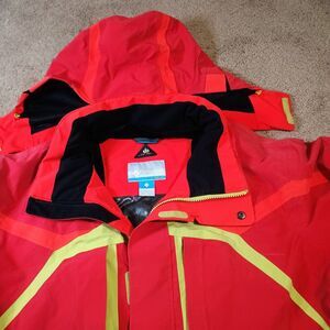 Columbia OmniHeat Titanium Jacket Men XL Black Ice II OmniTech Waterproof Parka